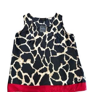 IMAN Black and White Camisole with Giraffe Print
